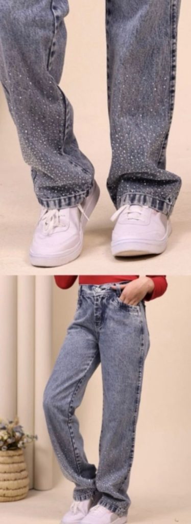 Calça Jeans Brilho Barra