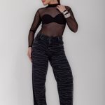 Calça Jeans Marmorizada Chuva de Brilho