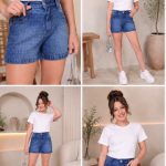 Short Jeans Claro Chuva de Brilho